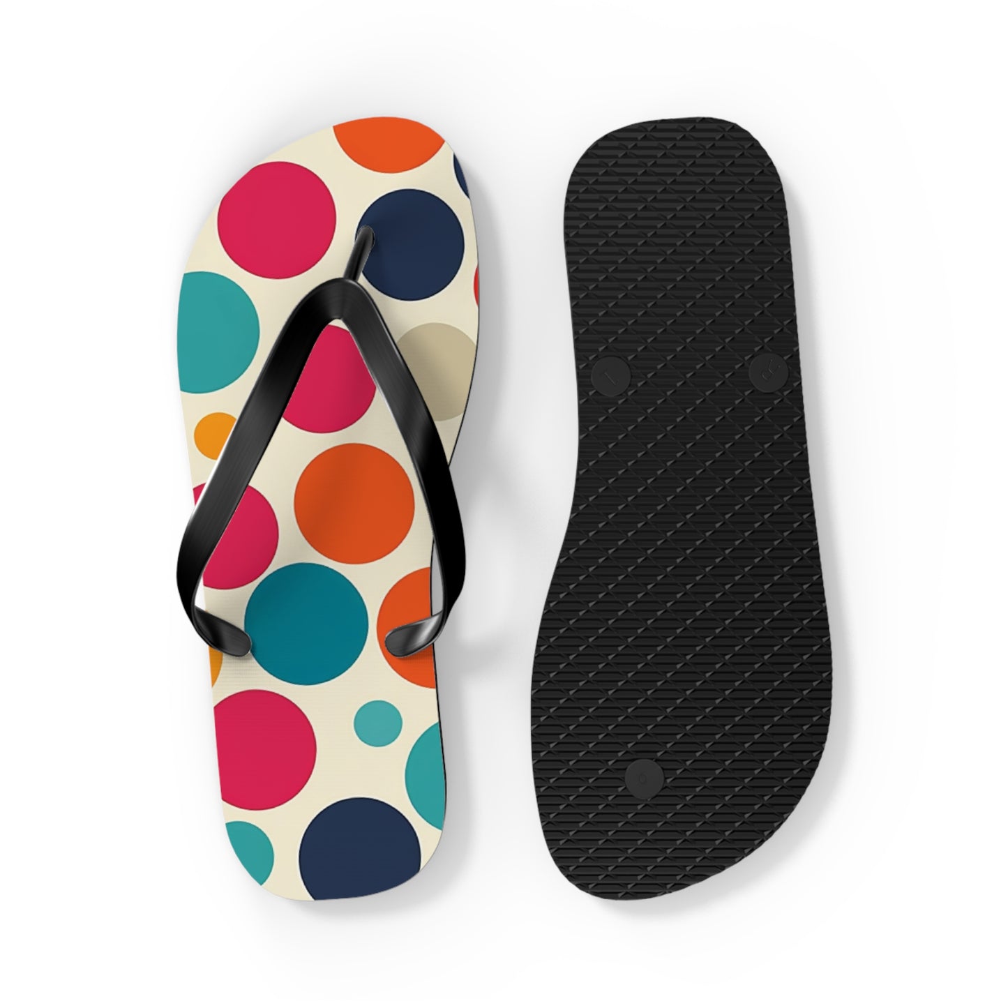 Colorful Polka Dot Pattern Flip-Flops