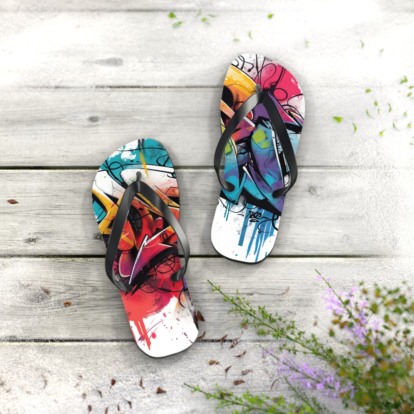 Graffiti Theme Flip-Flops