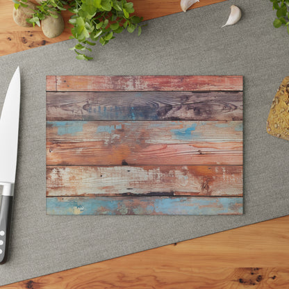 Wooden Print Glass Cutting Board