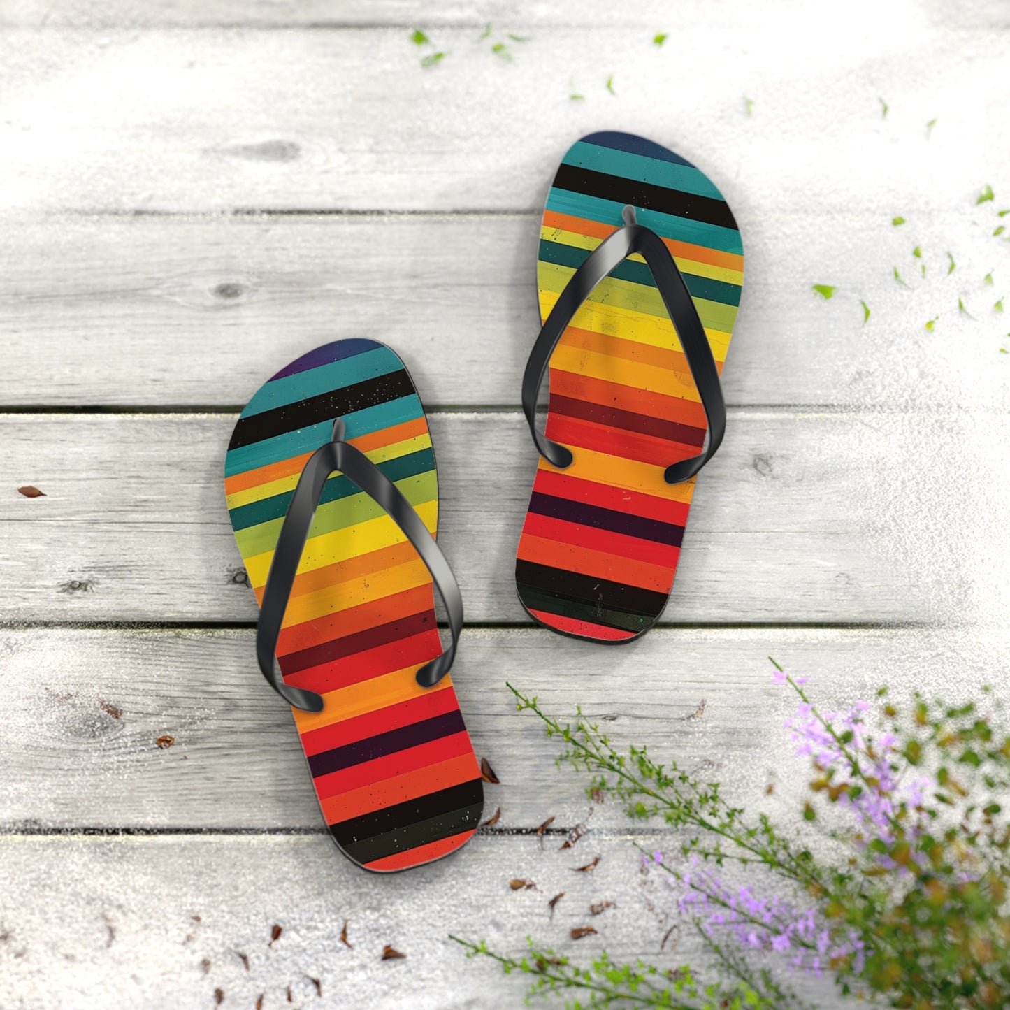 Colorful Stripes  Flip-Flops