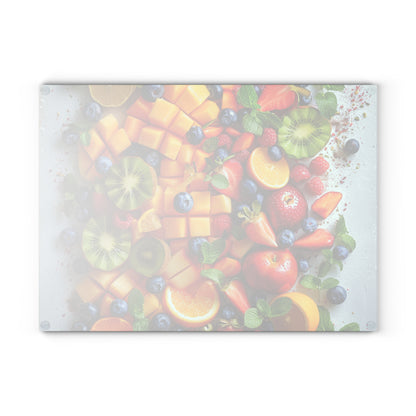 Fruits Print Glass Cutting Board