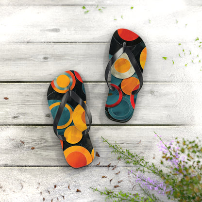 Abstract Decorative Circles Pattern Flip-Flops