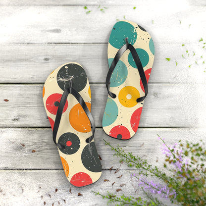 Colorful Polka Dot Patter Flip-Flops