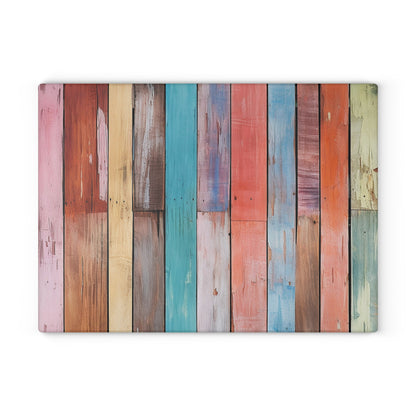 Wooden Print Glass Cutting Board