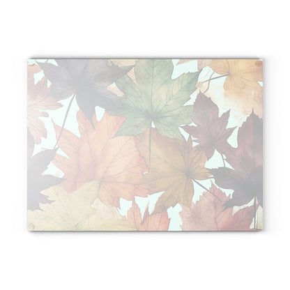 Autumn Floral Glass Cutting Board