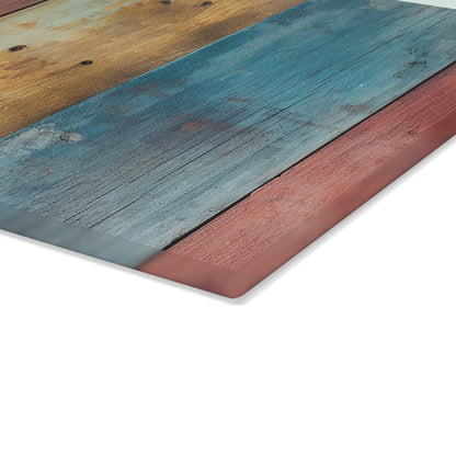 Wooden Print Glass Cutting Board