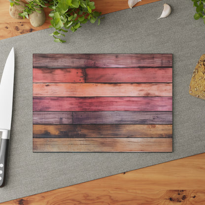 Wooden Print Glass Cutting Board